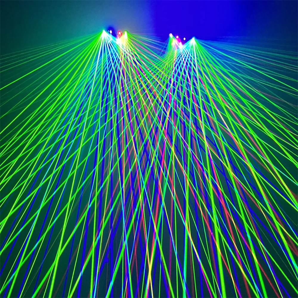 Cool 2Green 1Red 1Blue Hand Laser Gloves Party Pairs Led Light Rotating Set Beams Party Stage Show Performance Props Costumes