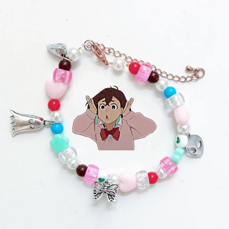 Anime Inspired Momo Ayase & Okarun Matching Bracelets - Dandadan Fan Friendship Jewelry Accessories
