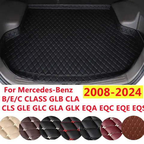 YJ 하이 사이드 XPE 가죽 자동차 트렁크 매트, 메르세데스-벤츠 B/E/C 클래스 GLB CLA CLS GLE GLC GLA GLK EQA EQE EQS 오토에 맞춤