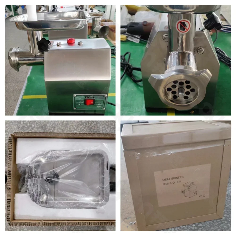 Commercial Electric Automatic Meat Grinder Mincer SS Machinery Minced Chicken Fish Chilli Fruit Meat Processing Restaurant Farm