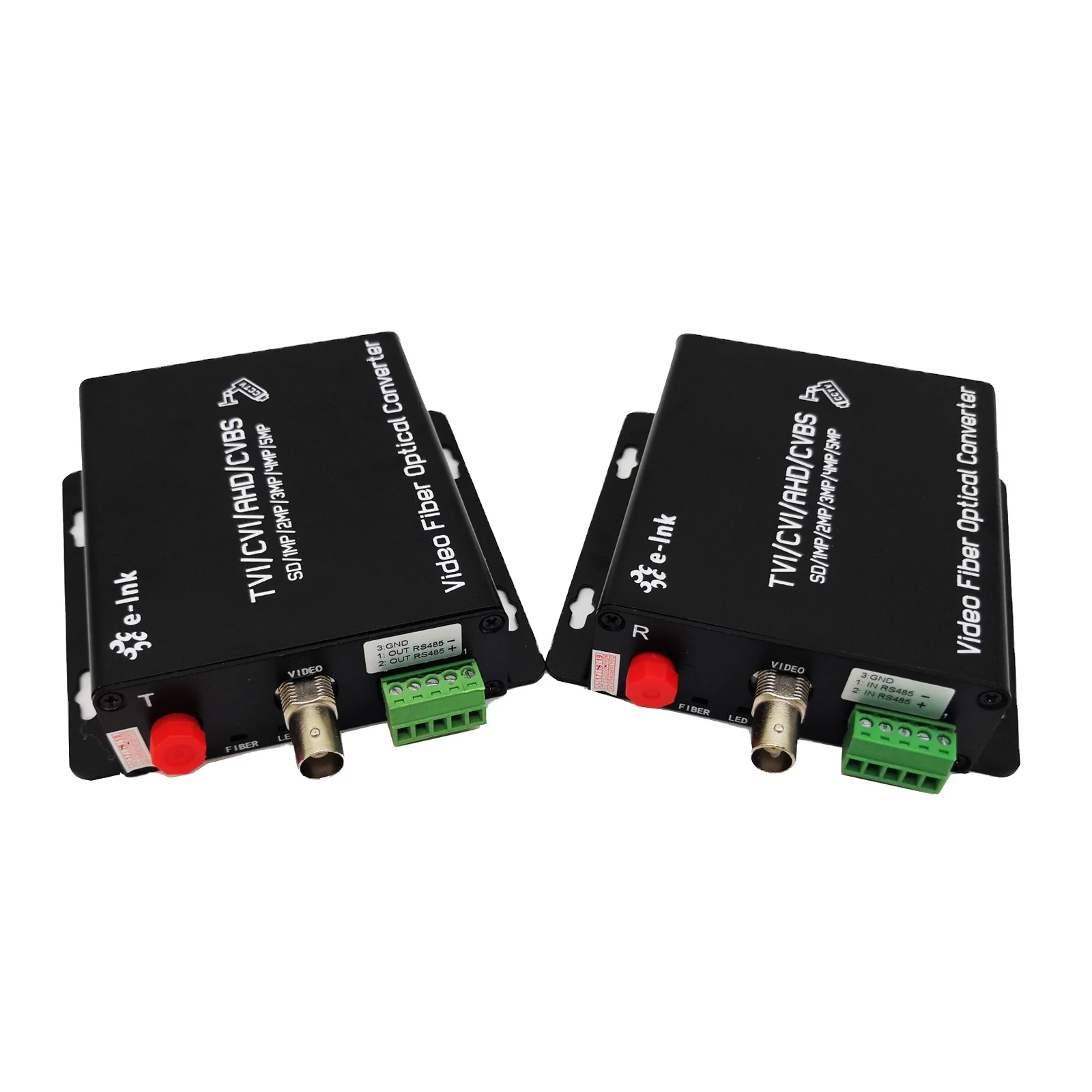 CCTV Video Converter 1-Channel 5MP HD-AHD HD-CVI HD-TVI CVBS 4-in-1 Video Fiber Converter for PTZ Cameras