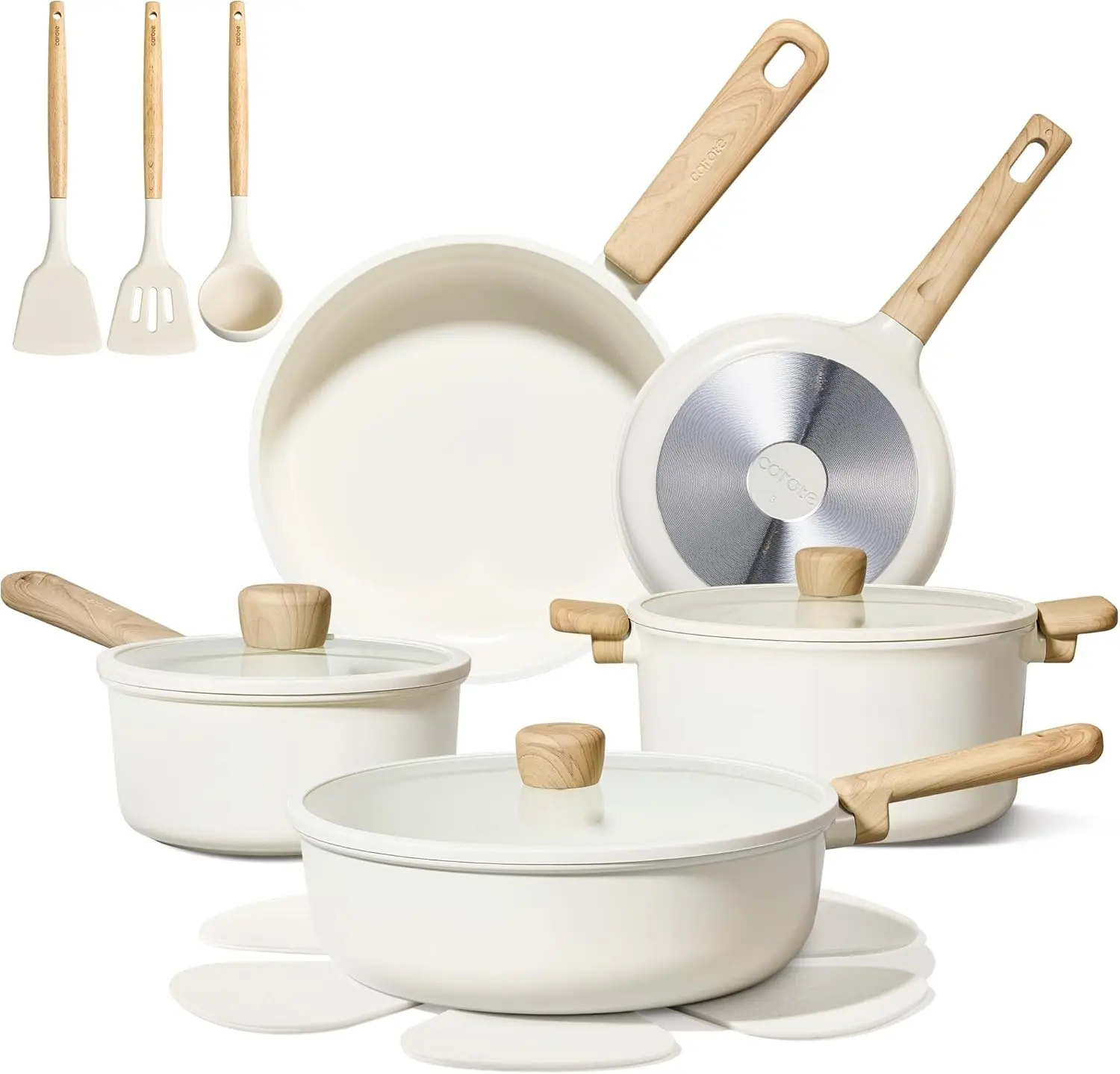 

16-Piece Ceramic Cookware Set, Non-Stick Pots and Pans, PFAS/PFOA Free for Healthy Cooking
