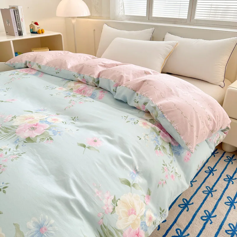 1pc100% cotton breathable skin-friendly printed quilt cover (pillowcase to be purchased separately) single double king size bed