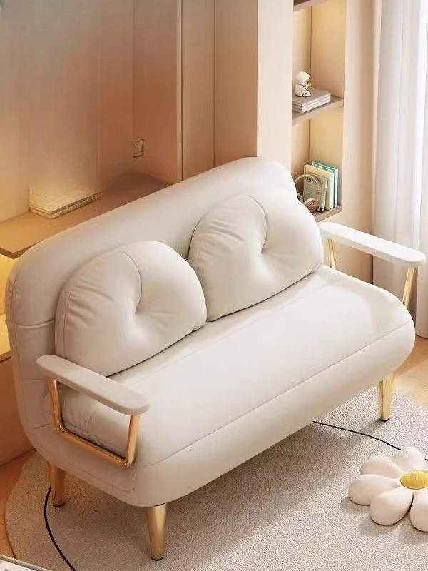 Foldable, sofa bed, cream, small apartment, balcony, living room, multi-function, retractable