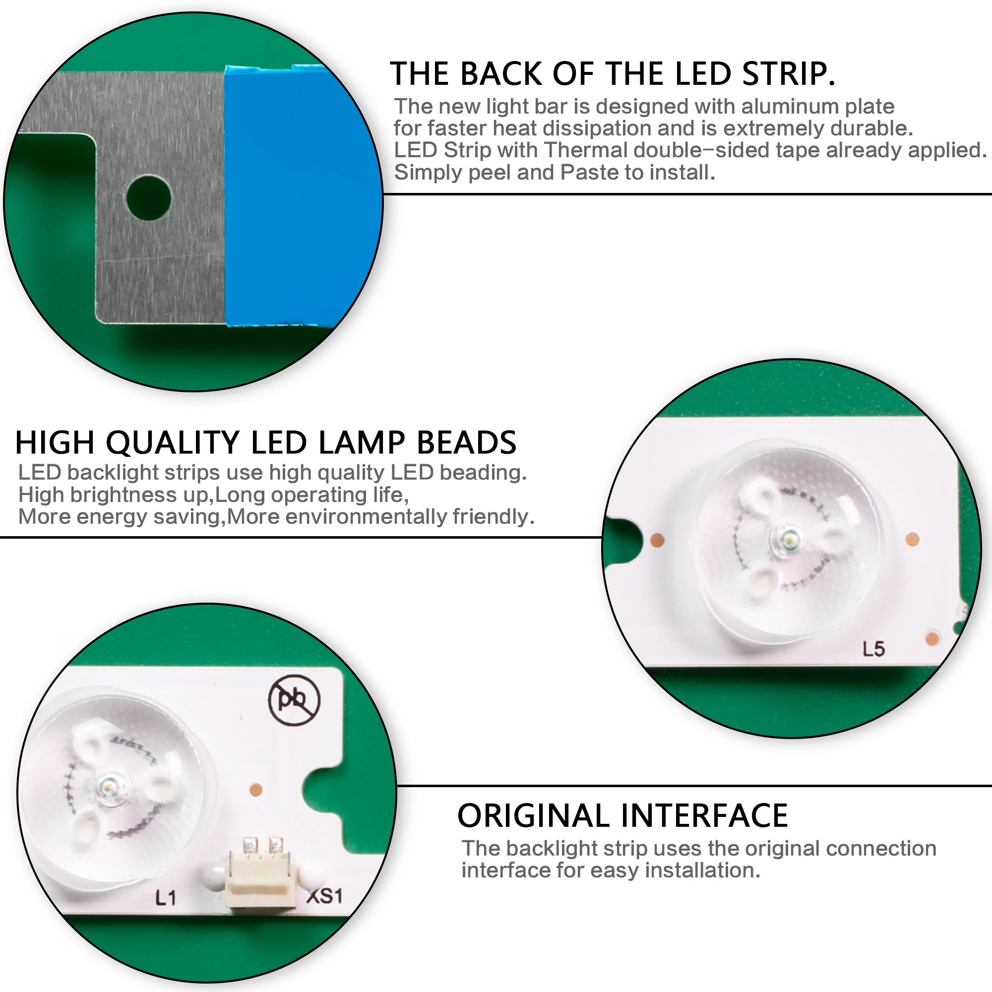 New LED backlight strip for Toshiba Dl3945i Dl3945 Dl3945i(a) KL39GT618 35017988 35017990 5LEDs*6V 307mm