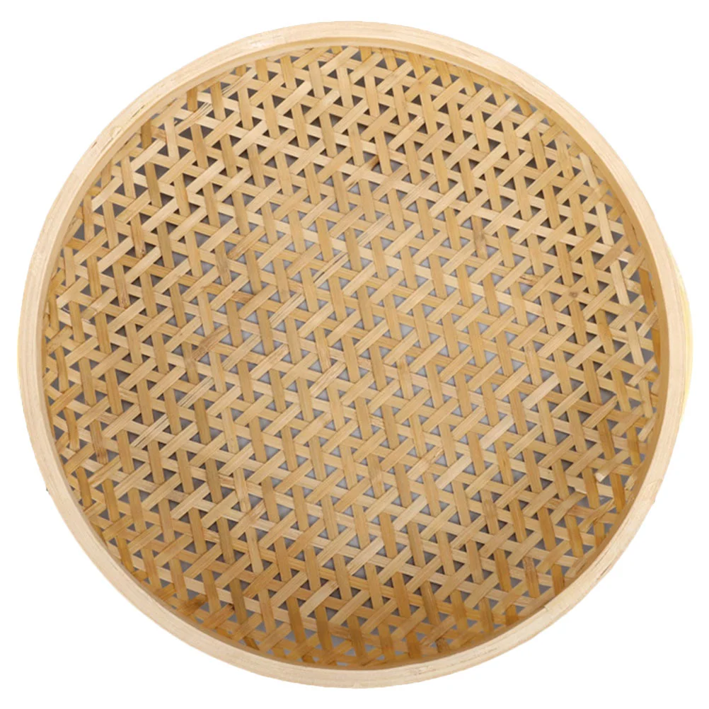 

Bamboo Woven Basket Snack Plate Storage (large Size) Bread Tabletop Dessert Tray Decorative