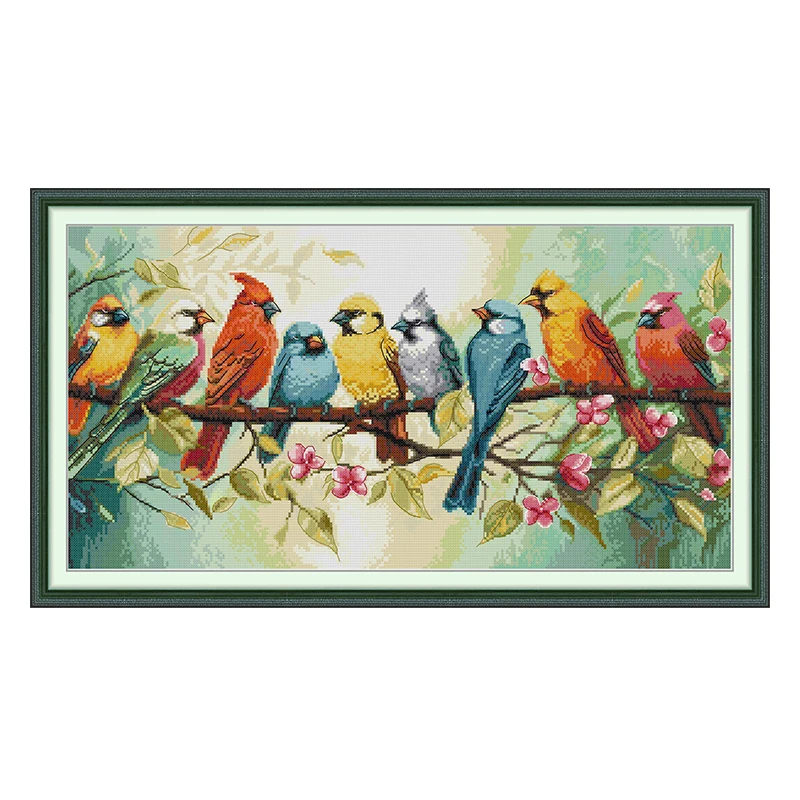 The Song of the Birds Patterns Counted Cross Stitch Set DIY 11CT 14CT 16CT HD Stamped DMC Cross-stitch Kit Embroidery Needlework view 2