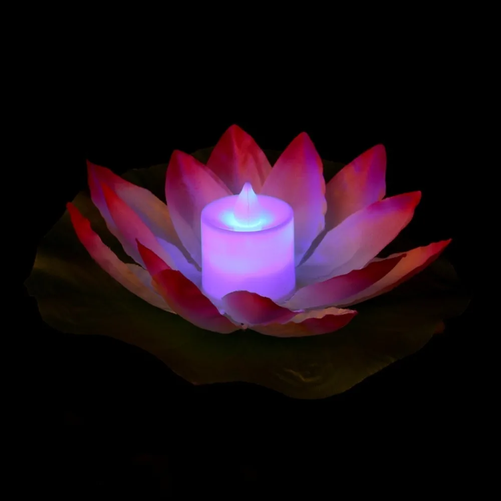 Pool Floating Plants Floral Foam Pond Landscape Lamp Lotus Light Electronic Candle Lotus Lamp Floating Lotus Flower Lamps LED