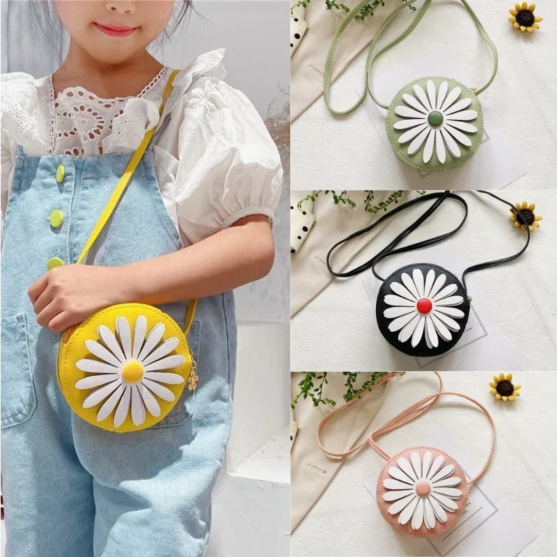 1 Piece Korean Fashion Messenger Bag for Girls Simplicity Daisy Crossbody Bag for Toddler Portable Travel Little Girl Coin Bag