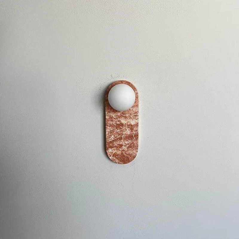 French Wabi Sabi Natural Marble Wall Sconce Designer Bedside Corridor Light for Large Villa Showroom