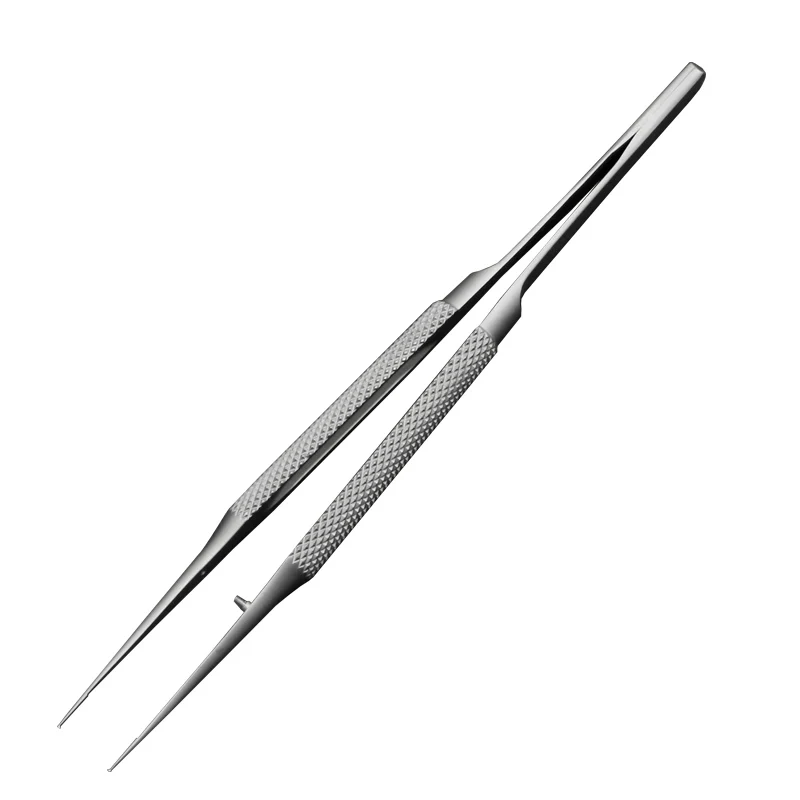 Titanium Alloy Round Handle Microforceps Surgical Tools Eye Double Eyelid Plastic Instrument Straight Elbow Platform With Hooked