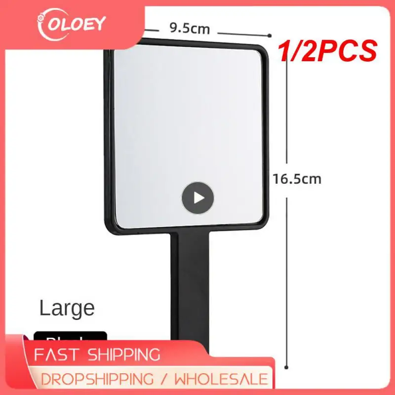 1/2PCS AUtumnfish Großer Make-up-Spiegel Hand-Make-up-Spiegel Weißer Kosmetikspiegel Bequemes tragbares einfaches Design