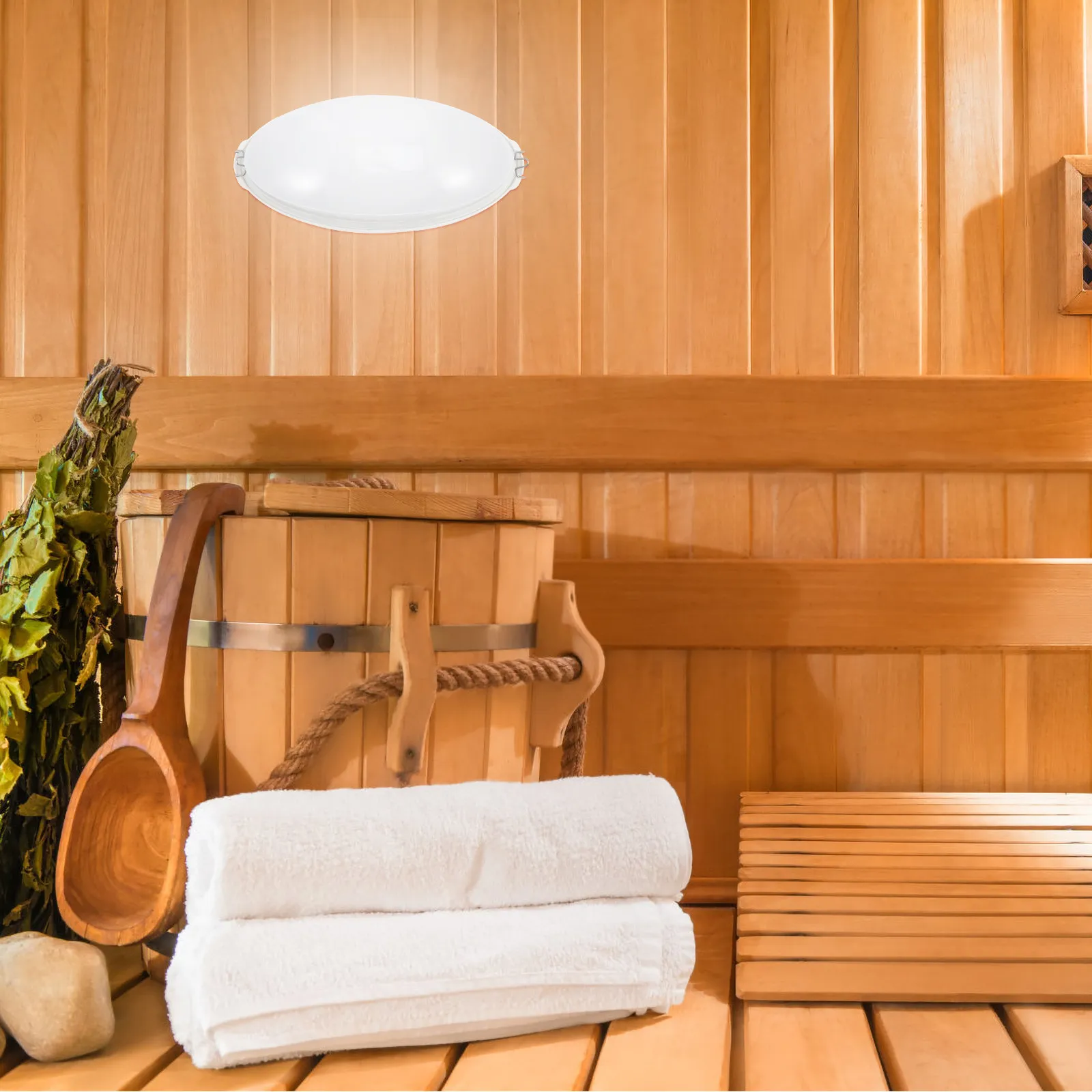 Explosion-Proof Sauna Lamp Shade, Waterproof Steam-Resistant Ceiling Light Cover for Damp Environments