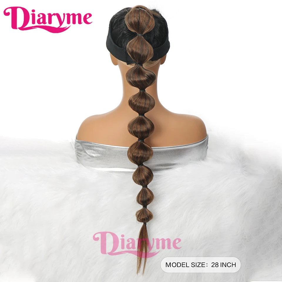 Bubble Ponytail Extension Syntetyczny długi owinięty kucyk Przedłużanie włosów dla kobiet Czarny brązowy Lantern Bubble Ponytail Hai