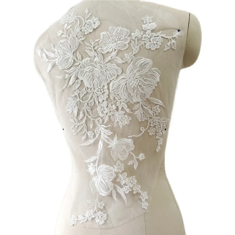 

1-2 Pieces, New Leaf Sequins, White Lace Flowers, Wedding Dresses, Dresses, Clothing, Handmade Decorative Patches, Accessories