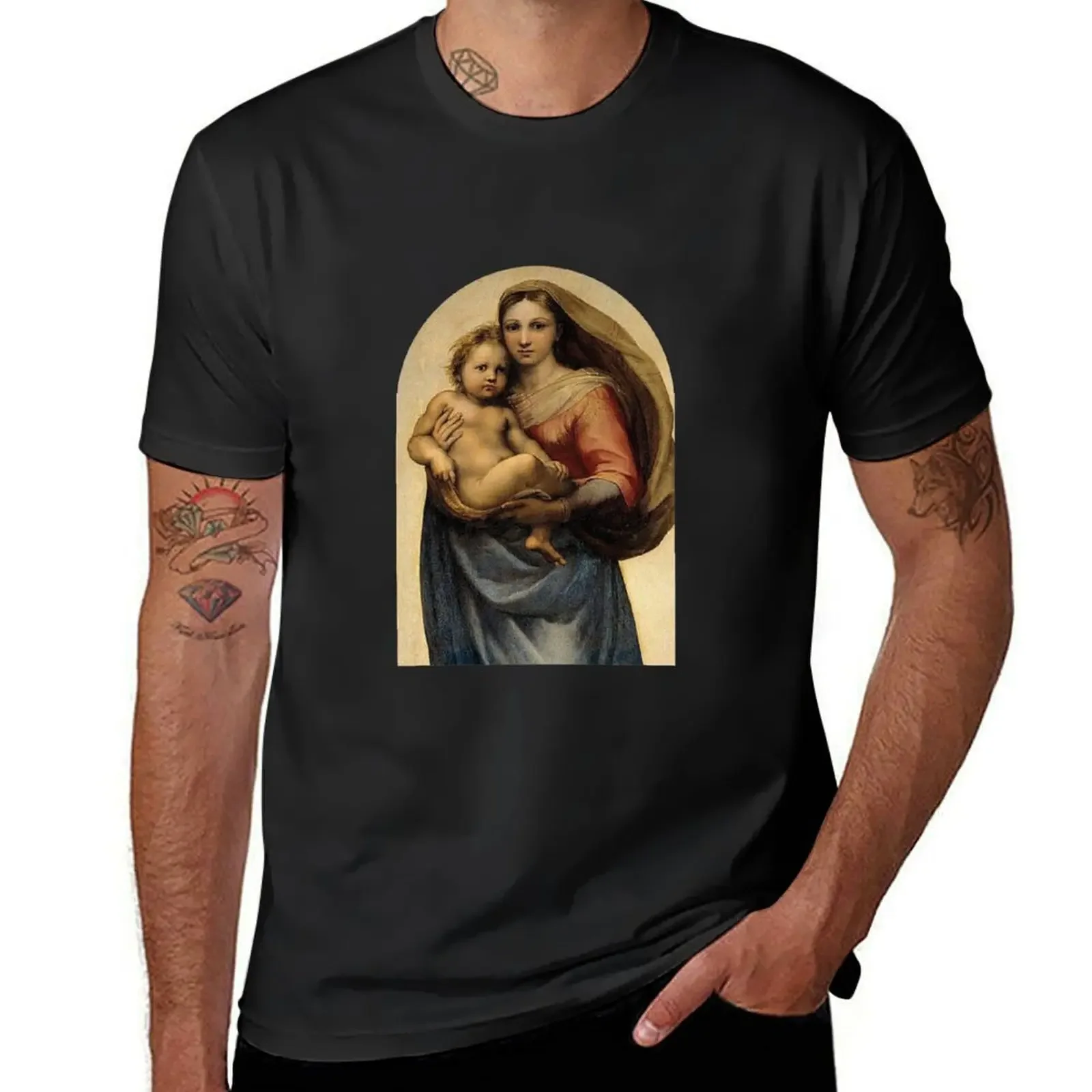 Sistine Madonna Virgin Mary by Raphael T-Shirt shirts graphic tees summer top for a boy graphic tee shirt vintage t shirt men