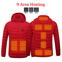 Outdoor Heating Camping Down Coats Parkas Winter Heated Warm Thermal Clothes 2025 USB Electric Heating Hooded Jacket For Men's