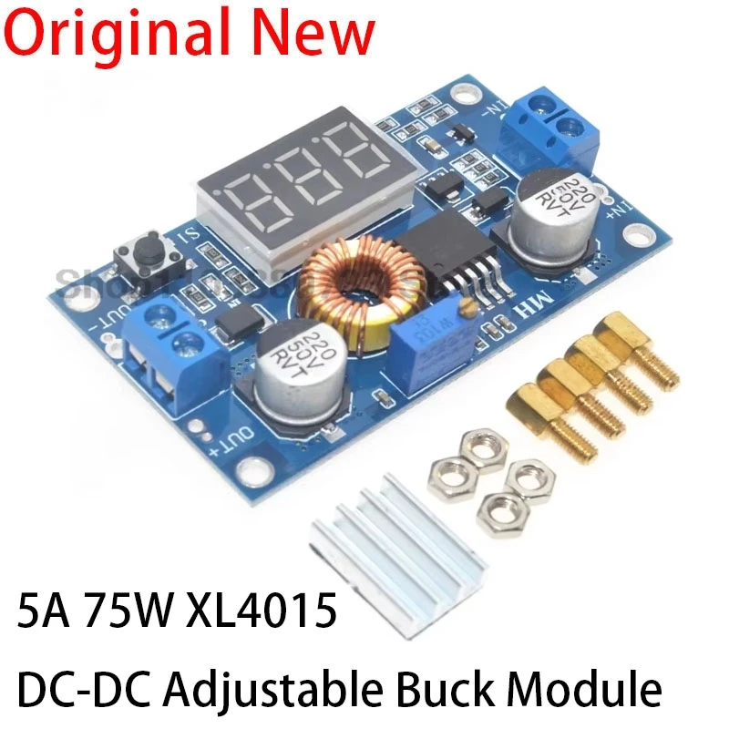 5A 75W XL4015 DC-DC converter adjustable buck Step-Down module 4.0-38V to 1.25V-36V DIY adjustable power supply single button