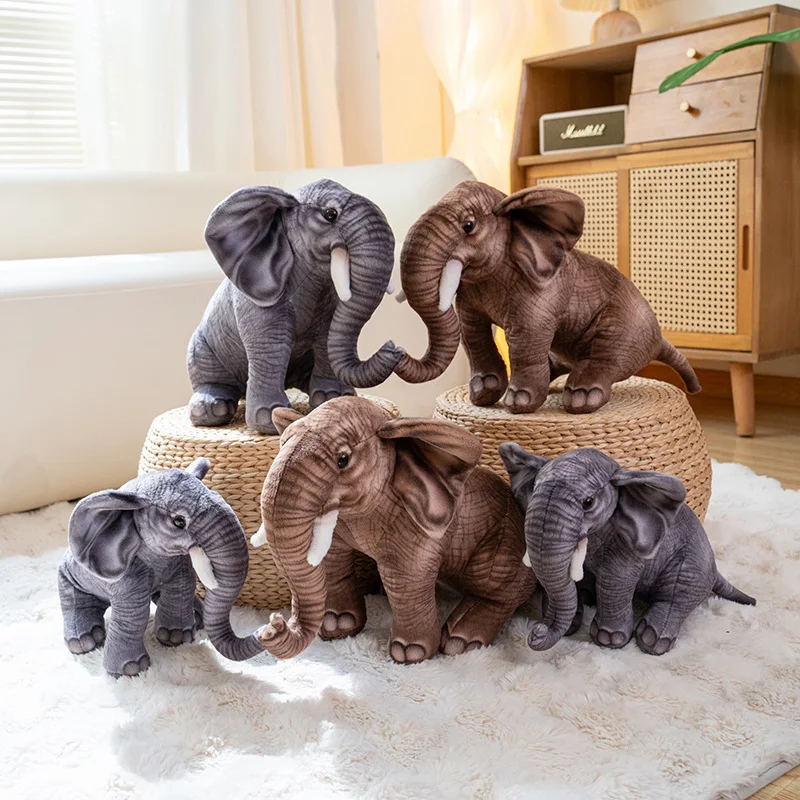 30/40cm Imitation Elephant Plush Toy Dolls Fluffy Soft Lifelike Elephant Stuffed Dolls Home Decor Realistic Plush Toy