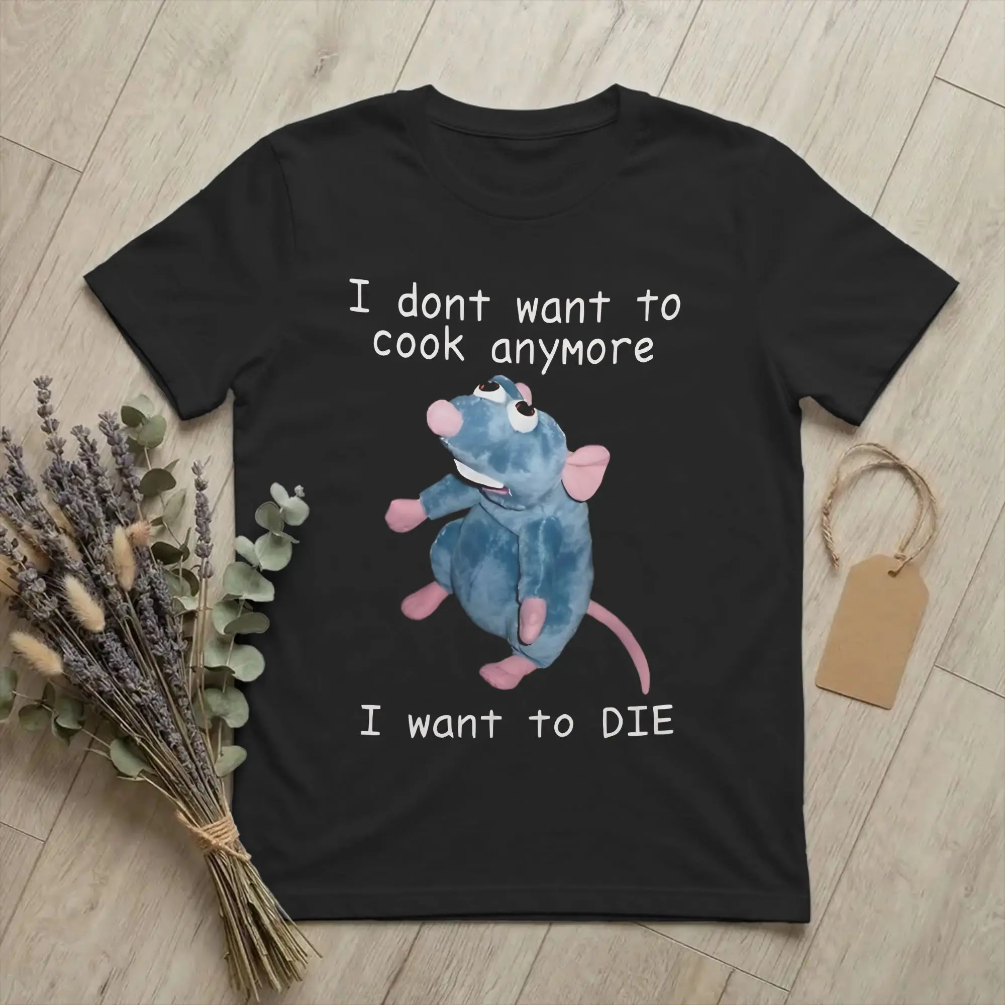 Rat Meme Remy  T Shirts Men Women Cotton Funny T-Shirts Crewneck Ratatouilles Tees Short Sleeve Tops Graphic Printed