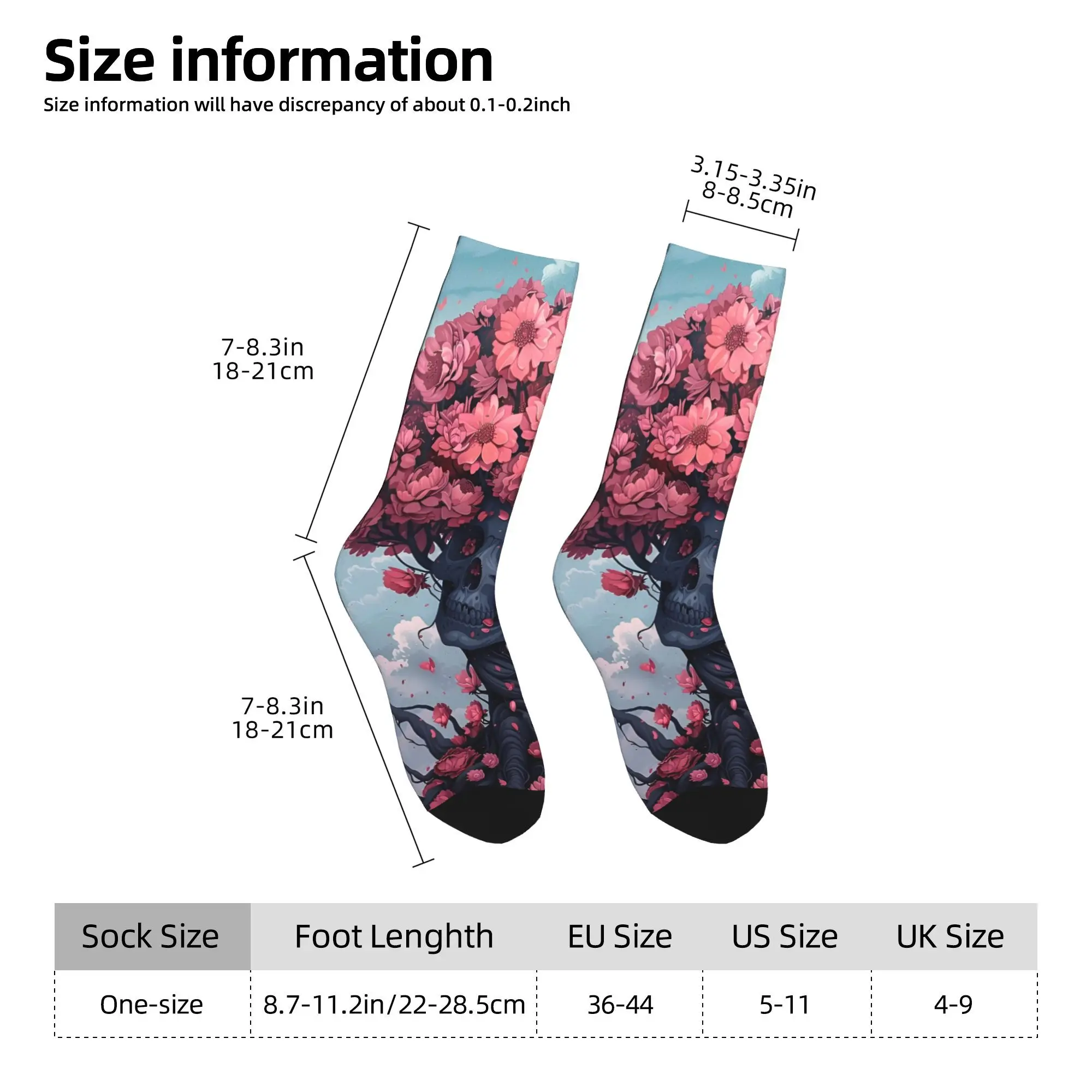 Artistic Skull Pattern Stockings  Design Gothic Socks Autumn Anti-Slip Socks Men's Cycling Warm Soft Socks