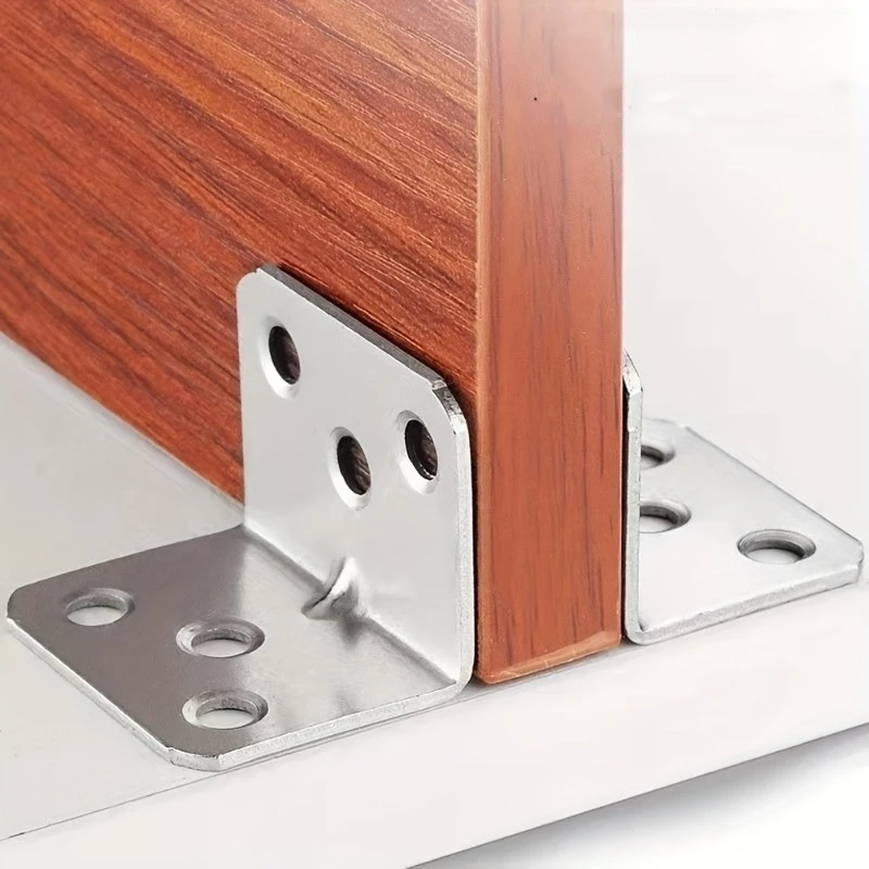 20/10x Stainless Steel Corner Brackets Universal for Cabinets Drawers Windows Wood Furniture 90 Degree Right Angle Fixed Bracket