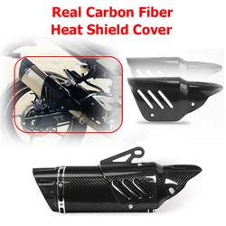 Motorcycle Exhaust Carbon Fiber Heat Shield Cover Guard Anti-Scalding Shell Escape Muffler Protector Cover