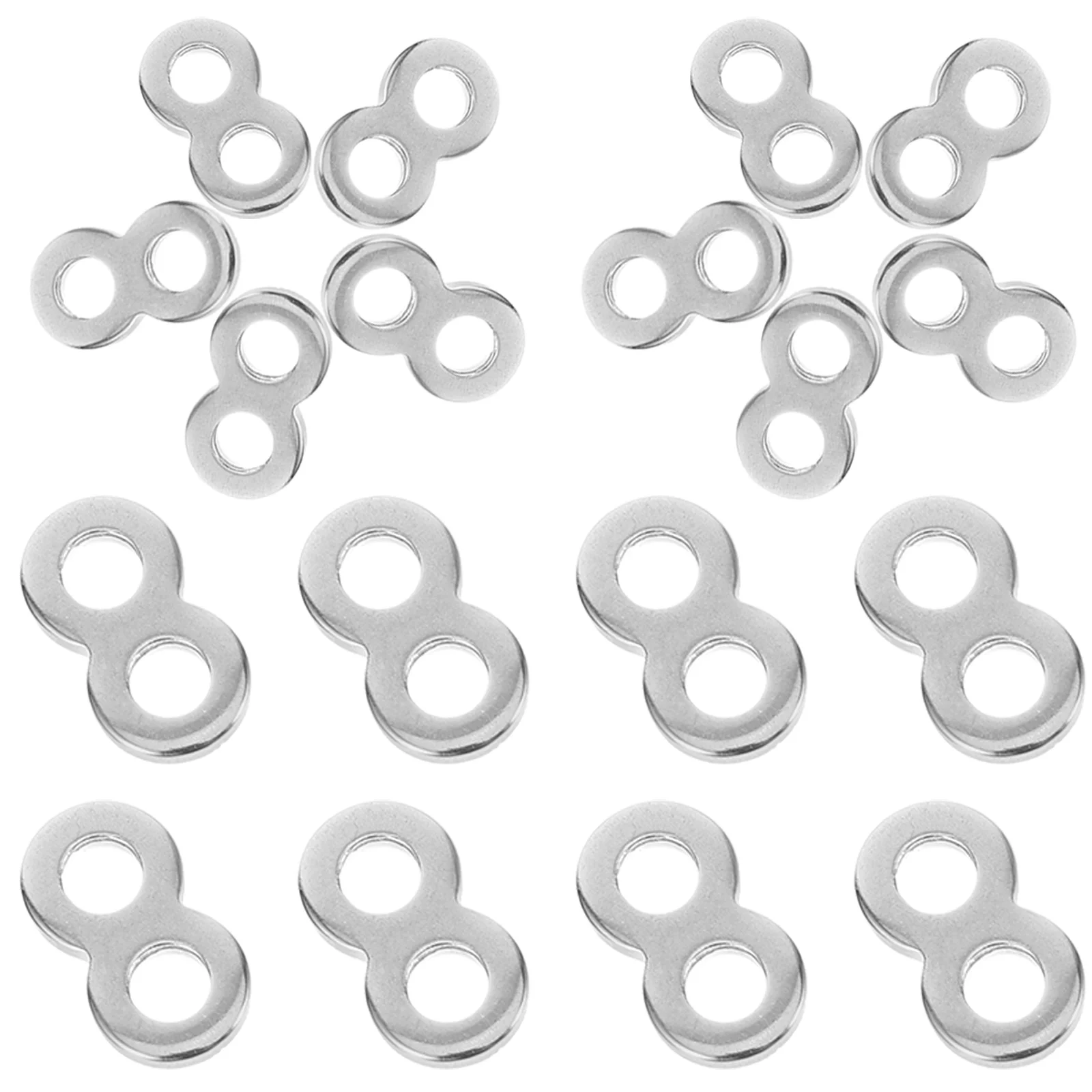 20 Pcs 8 Stainless Steel 8 Figure Fastener Clips Desktop Tabletop Accessories Sturdy Practical Simple Use Portable Lightweight