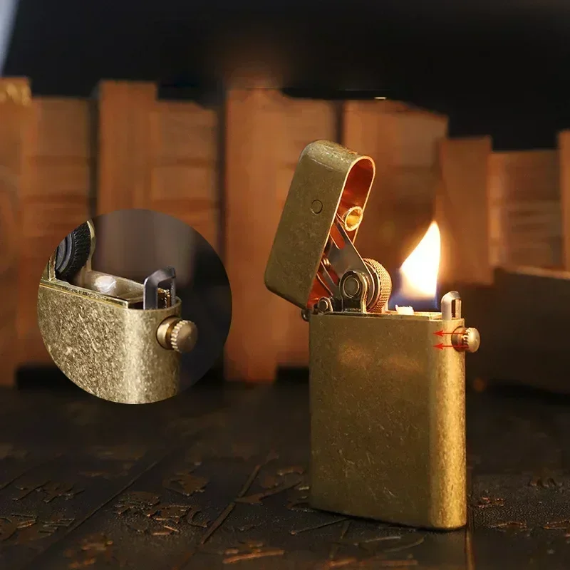 ZORROMetalWindproof Gas oline Lighter Retro Innovative Automatic Ejection Grinding Wheel Kero sene Lighter Cigarette Accessories