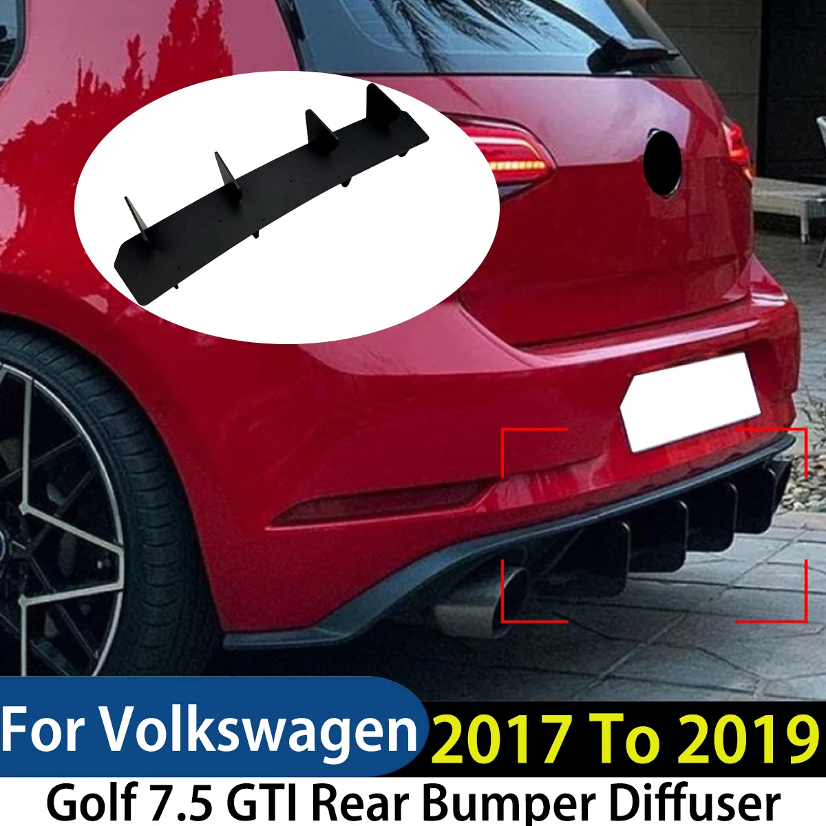 

Для Volkswagen Golf 7.5 GTI 2017-2019 Maxton Style, диффузор заднего бампера, расширение балдахина, аэро комплекты, модификация экстерьера