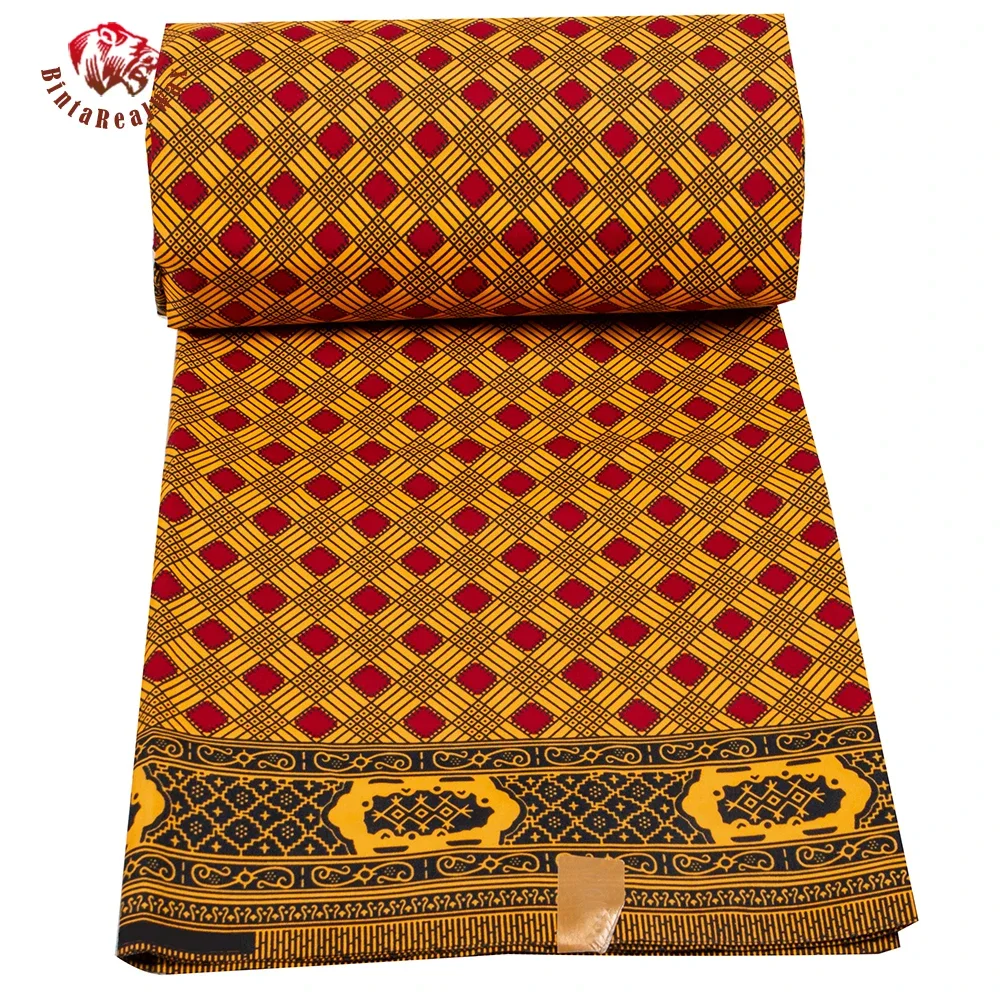 6 Yards Ankara African Polyester Wax Prints Fabric Binta Real Wax High Quality African Fabric for Party Dress FP6505