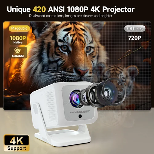 Imagen 2 del producto Mini proyector Magcubic HY310X 4K con Full HD 1080P 420ANSI Android 11 Keystone de enfoque automático para proyector de soporte de cine al aire libre