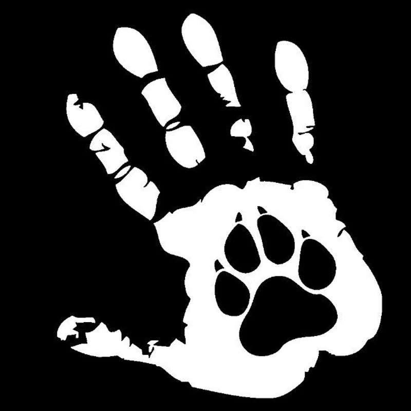 Y262# Die-Cut Vinyl Decal Dog Paws and Palms Car Sticker Waterproof Auto Decors on Car Body Bumper Rear Window Laptop