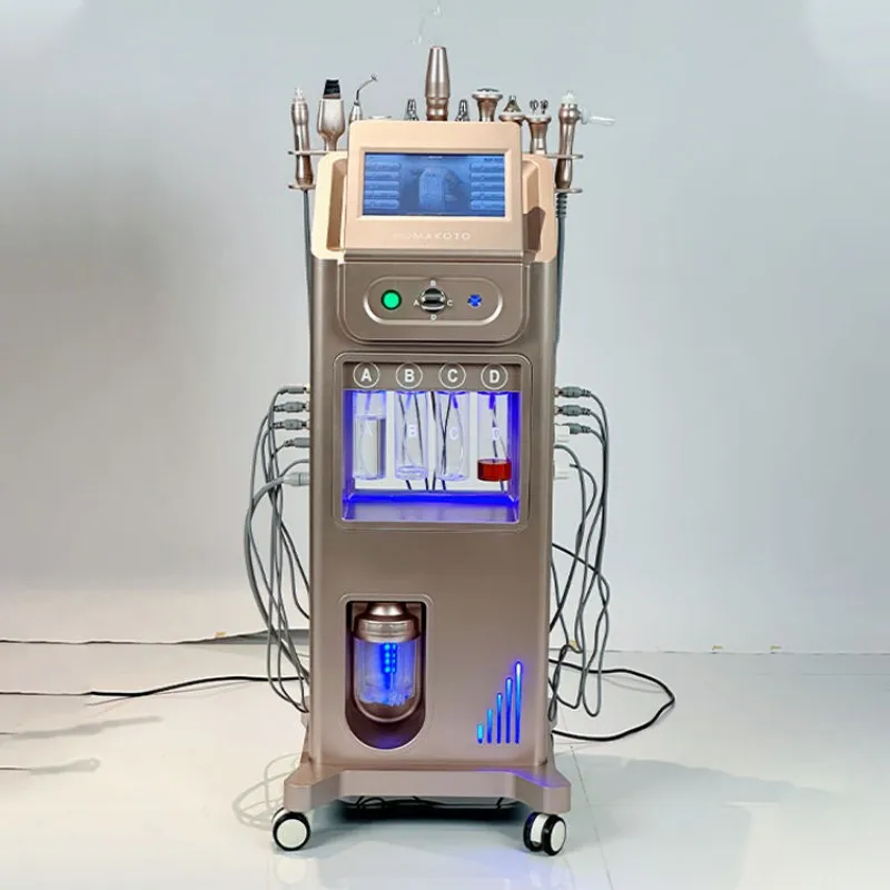 Nieuwe 10-in-1 Hydro Dermabrasie Machine Hydra Zuurstof Facial Mee-eter Verwijderen Aqua Facial Diepe Reiniging Water Peeling Machine