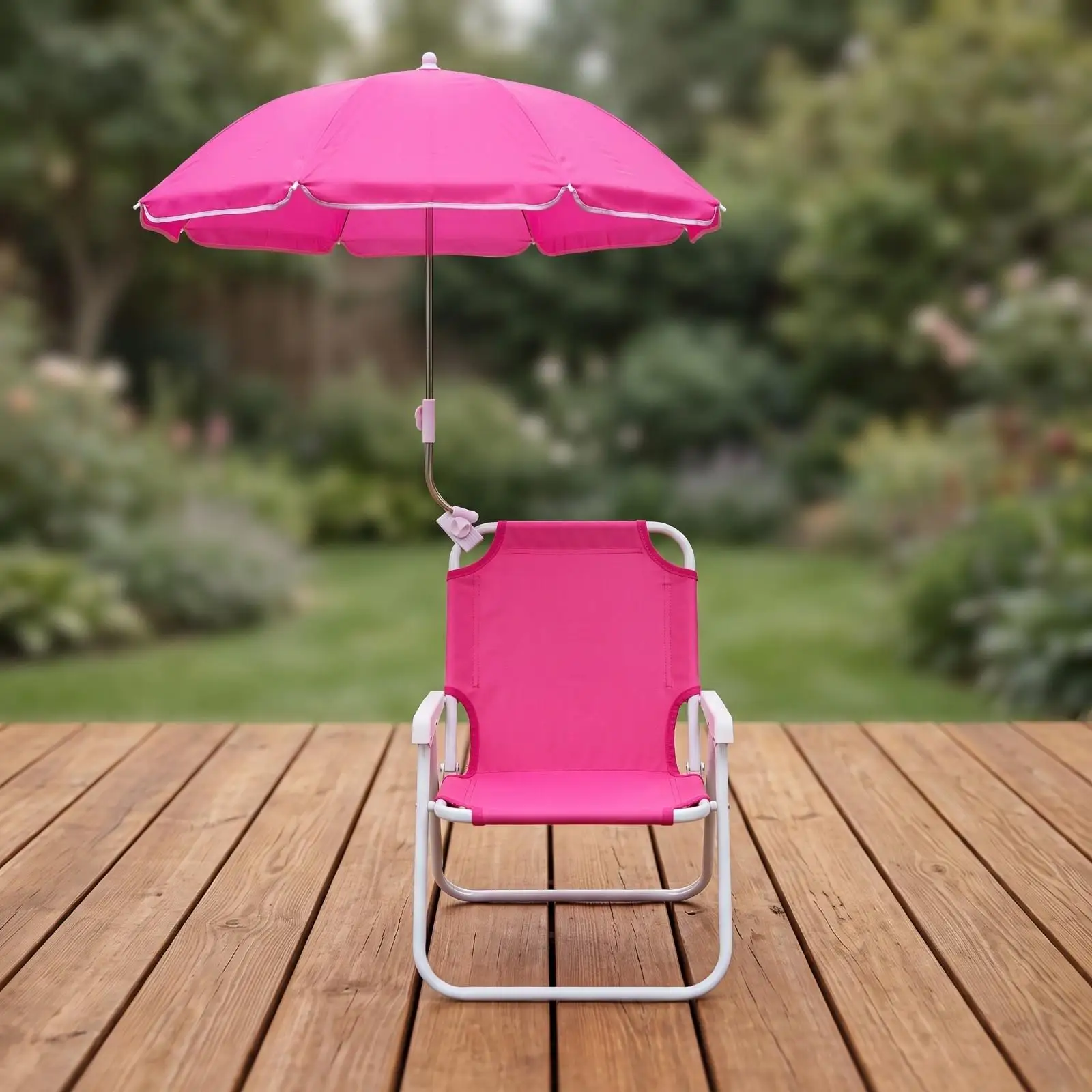 Portable Outdoor Folding Seat with Umbrella Alloy Frame Beach Chair Compact Lightweight for Camping Fishing Travel Shade Relax