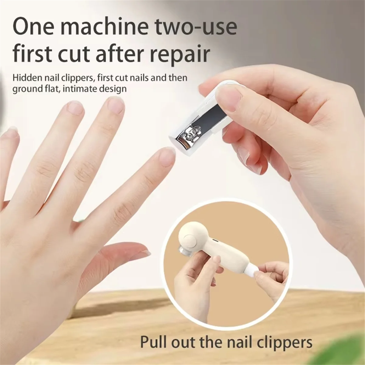 ABJZ Elektrische, multifunctionele nagelvijlknipper voor tenen en vingernagels, veilig manicurehulpmiddel voor babyverzorging