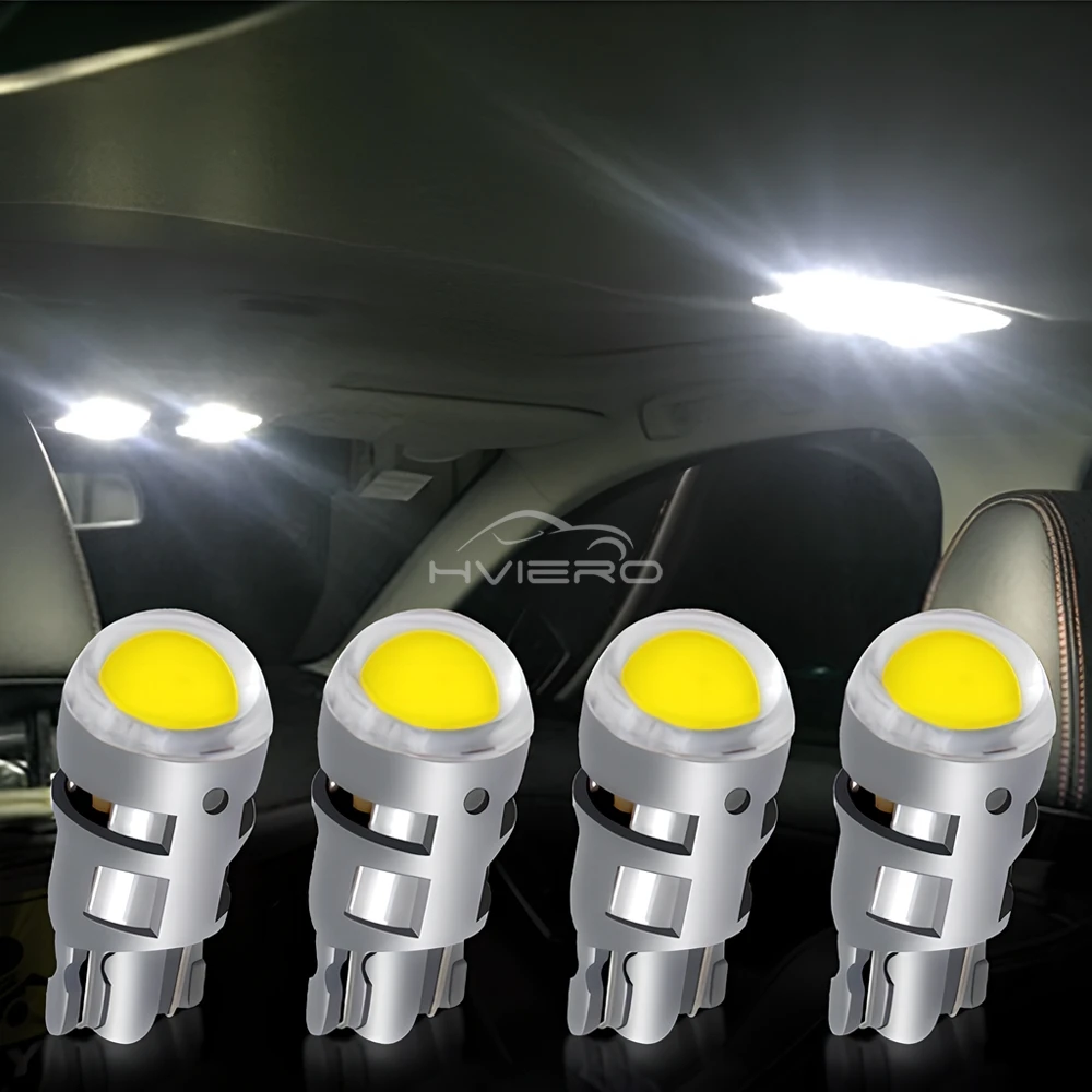 2Pcs T10 COB Led DC 12V Signal Lamp Car Bulb W5W 194 168 Reading Interior Lamps Clearance Backup Reverse Fog Lights ultra bright