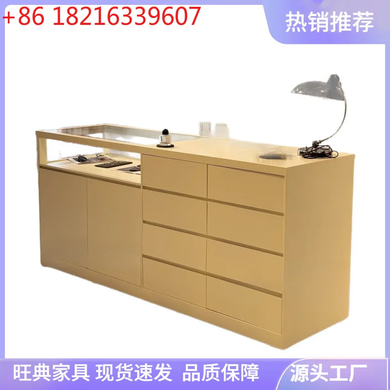 YAO dessert shop milk tea shop bar checkout page light luxury high sense clothing store front desk