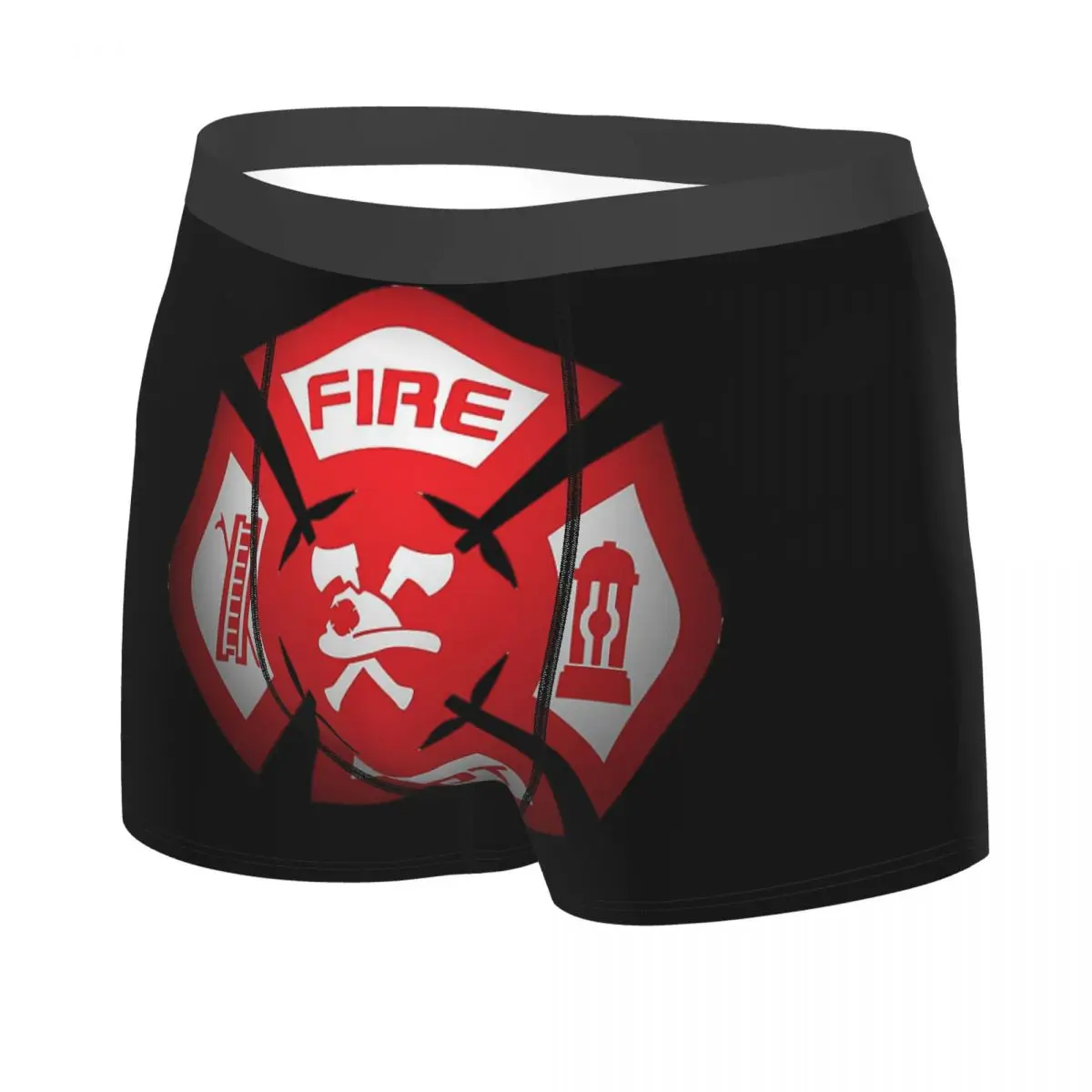 Calzoncillos Bóxer con insignia del departamento de bomberos para hombre, calzoncillos especiales muy transpirables, pantalones cortos con estampado 3D de alta calidad, Idea de regalo