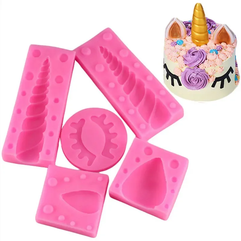 Mujiang DIY Unicornio Cake Silicone Mold Baby Birthday Cake Decorating Tools 3D Unicorn Fondant Chocolate Candy Gumpaste Molds