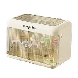Bottle Organizer Baby Nursing Bottle Storage Large Container Holder Box With Drainer Bottle Rack Dryer Holder Dustproof Bottle