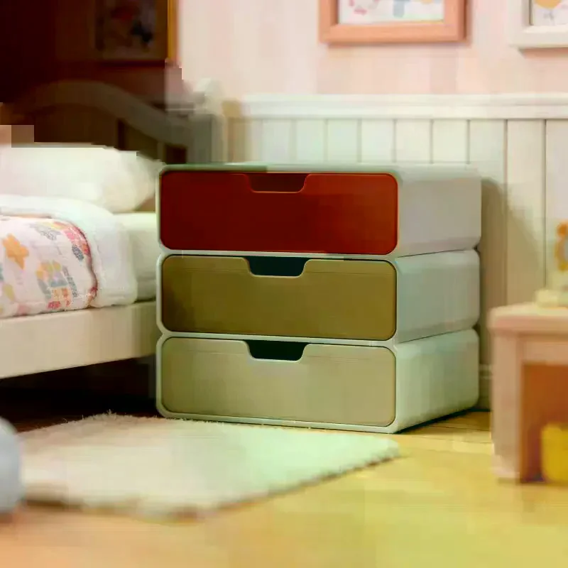 Drawer Cabinet Ornament Dollhouse Miniature Bedside Table Model Decoration 1/12 Dollhouse Scene Furniture Accessories Mini