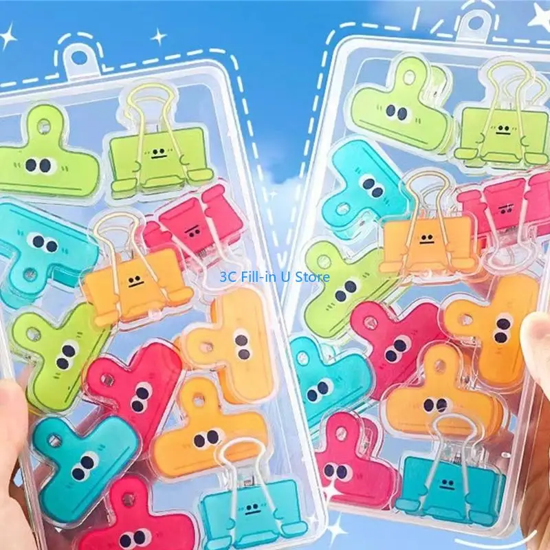 g8ta 만화 빅 아이 아크릴 종이 클립 종이 클램프 푸드백 사진 드로잉 보드