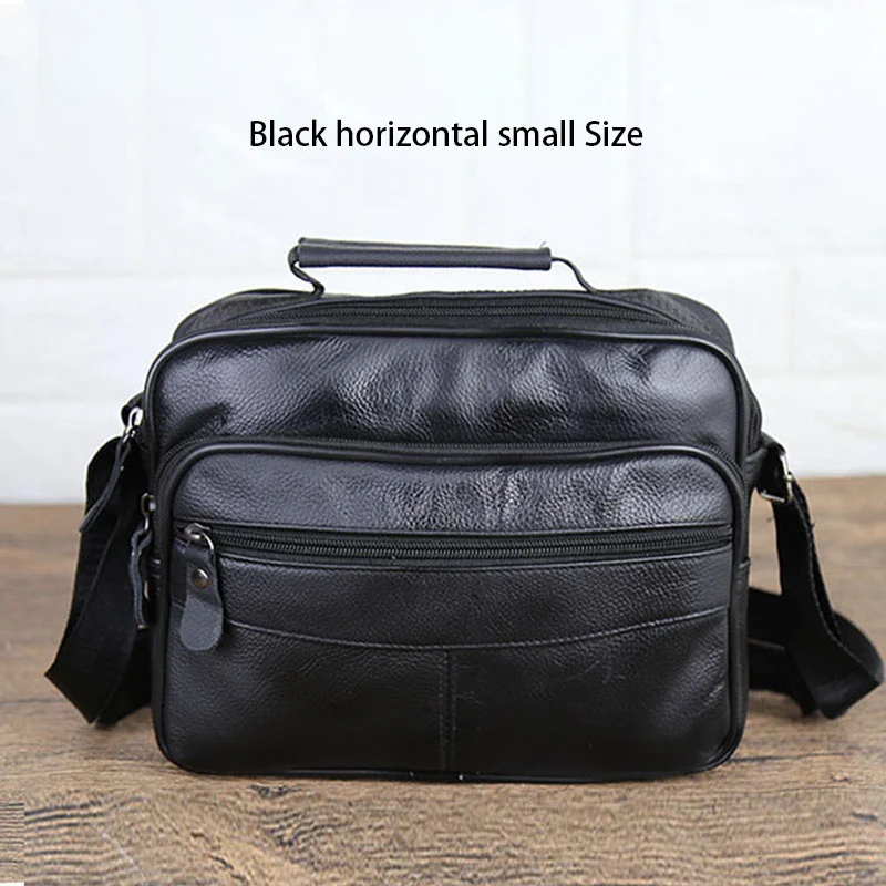 Business Retro NEW Men\'s Messenger Shoulder Strap Bags Genuine Leather Crossbody Handbag Fashion High quality pack