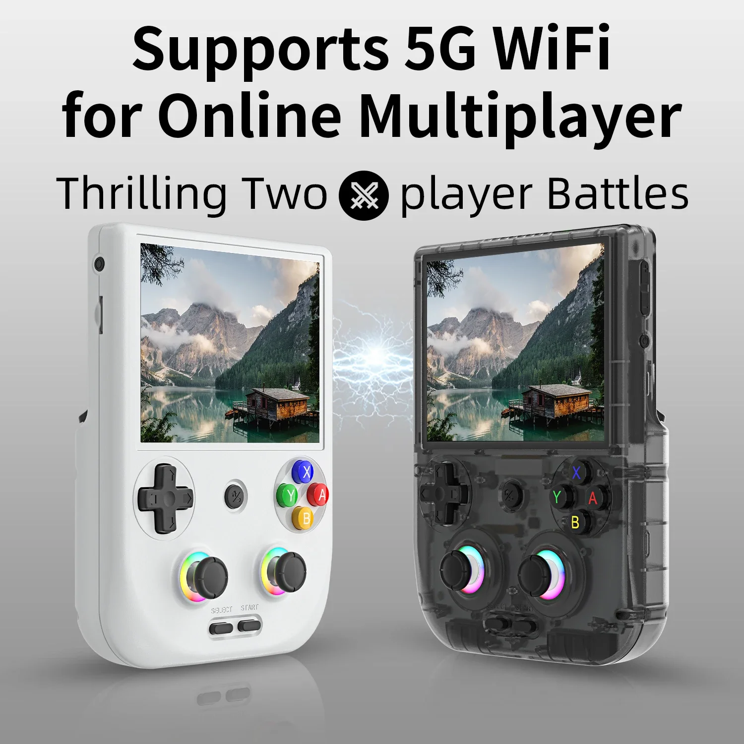 ANBERNIC RG406V ألعاب الفيديو الرجعية 4 "IPS شاشة متعددة اللمس أندرويد 13 وحدة تحكم ألعاب محمولة RGB الإضاءة RG 406V PSP PS2