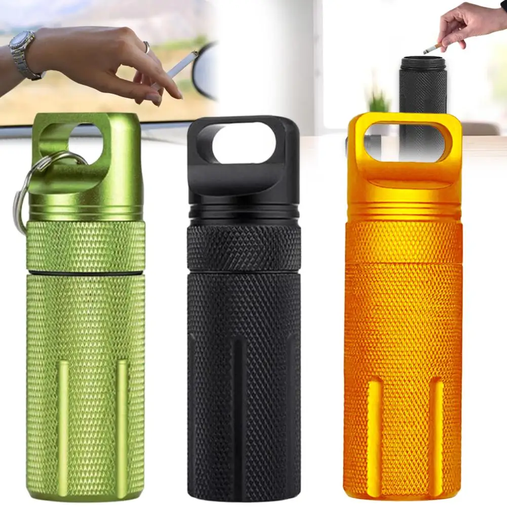 Portable Car Ashtray Storage Bottle Waterproof Ashtray Multi Functional Fashion Alloy Material 3 Colors EDC Survival Kit