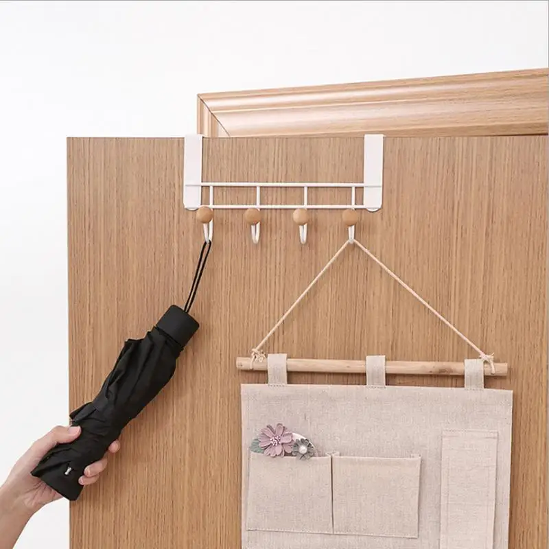 Over The Door Coat Rack Sturdy Door Hooks No Drilling Required Rust-Resistant Towel and Coat Rack for Clothes Towels Hats