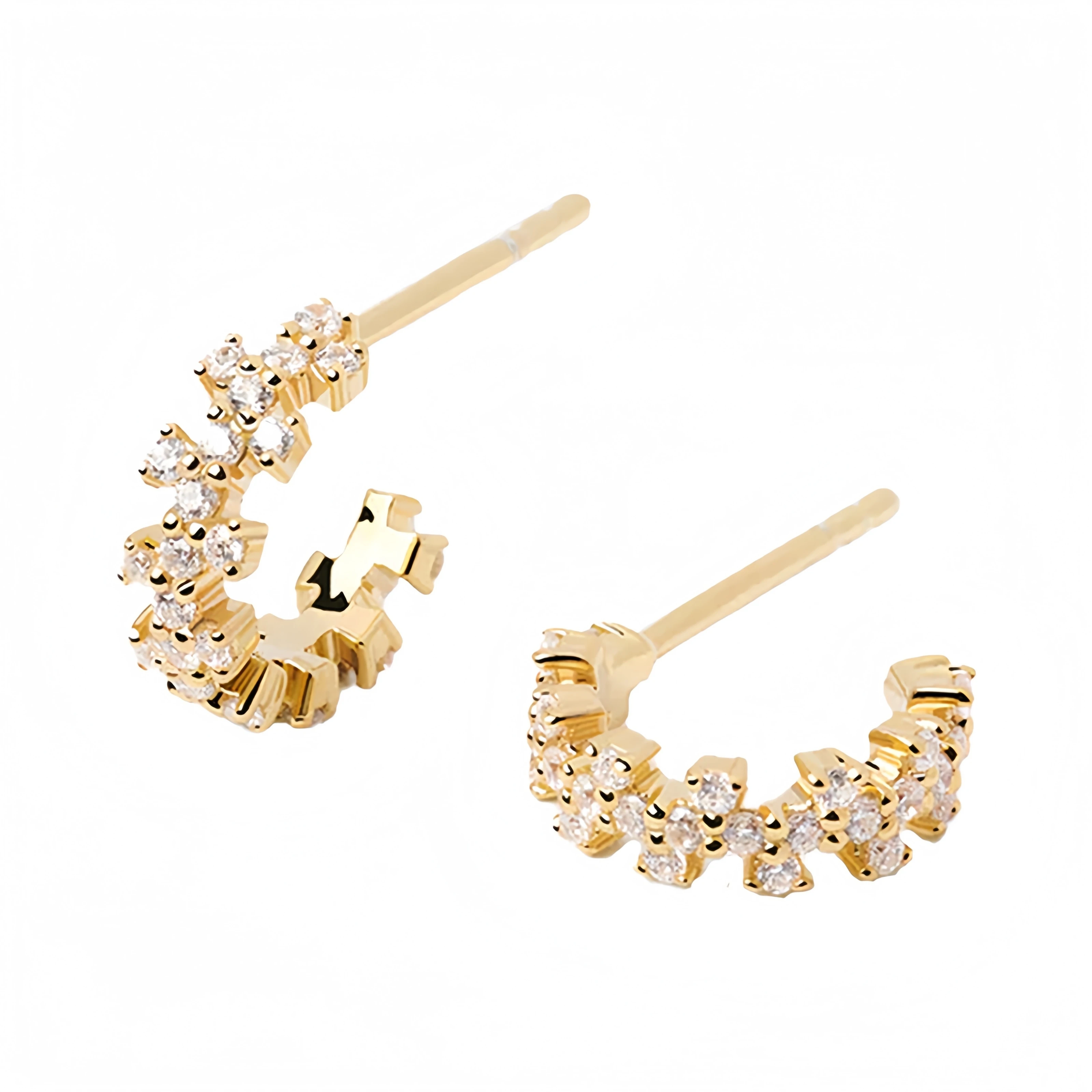 

PD925 Silver Mini Crown Zircon Gold Earrings original sterling silver New IN Luxury Designer Fashion Earring Sets