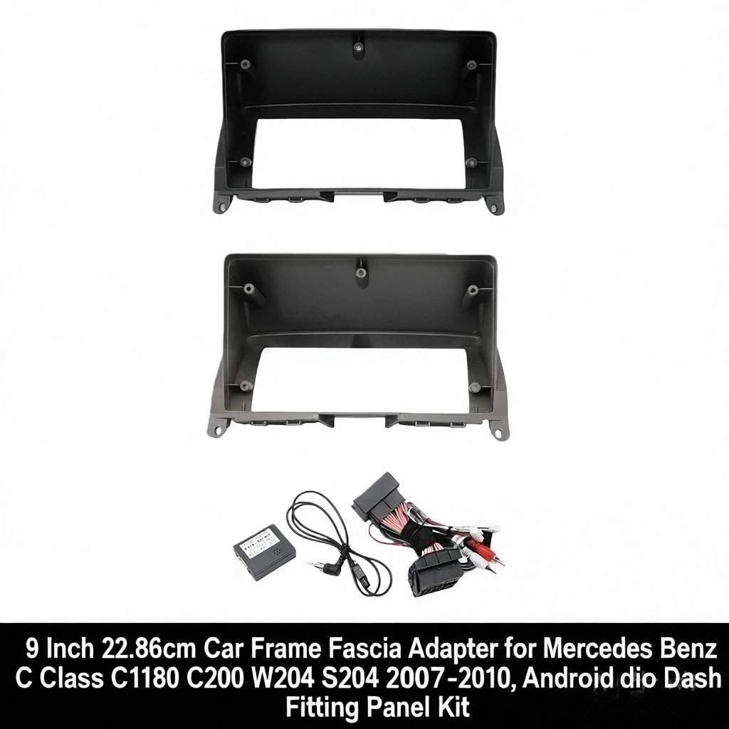 

9 Inch 22.86cm Car Frame Fascia Adapter for Mercedes Benz C Class C180 C200 W204 S204 2007-2010, Android Radio Dash Fitting