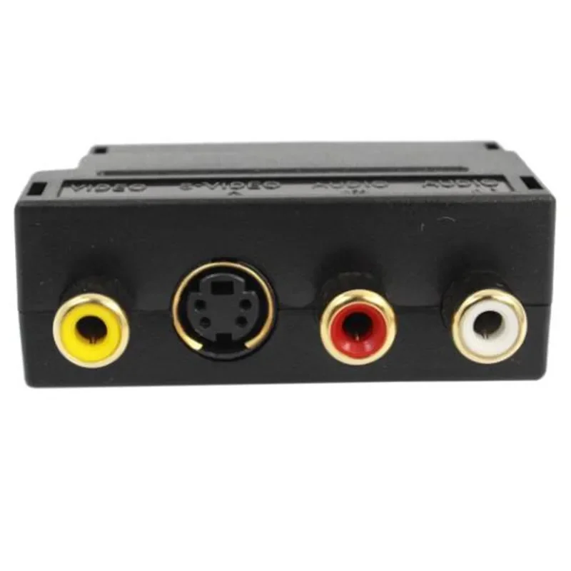 RGB SCART male to 3 RCA female AV audio video M-F adapter converter for TV VCR Scart adapter, with switch, gold-plated connector